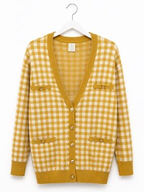 NWT Joie Gingham Cardigan Sweater, Size M